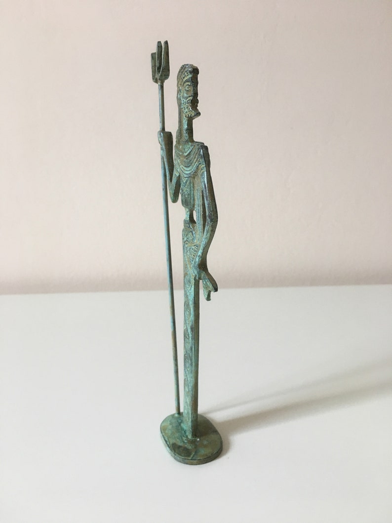 Poseidon Statue Small  God of the Sea Bronze Figurine image 3