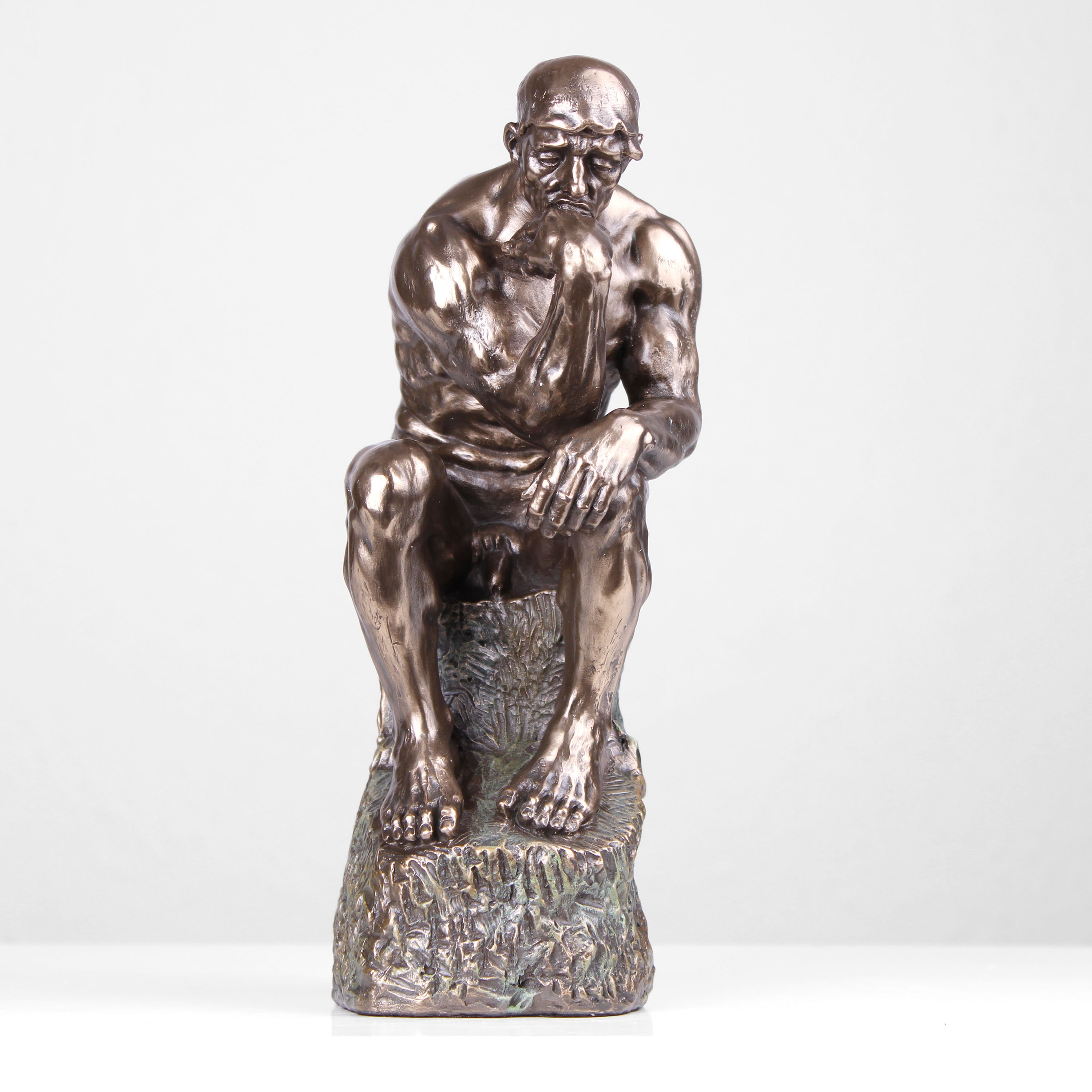 ロダン作「考える人」像（コールドキャストブロンズ彫刻） - 本棚