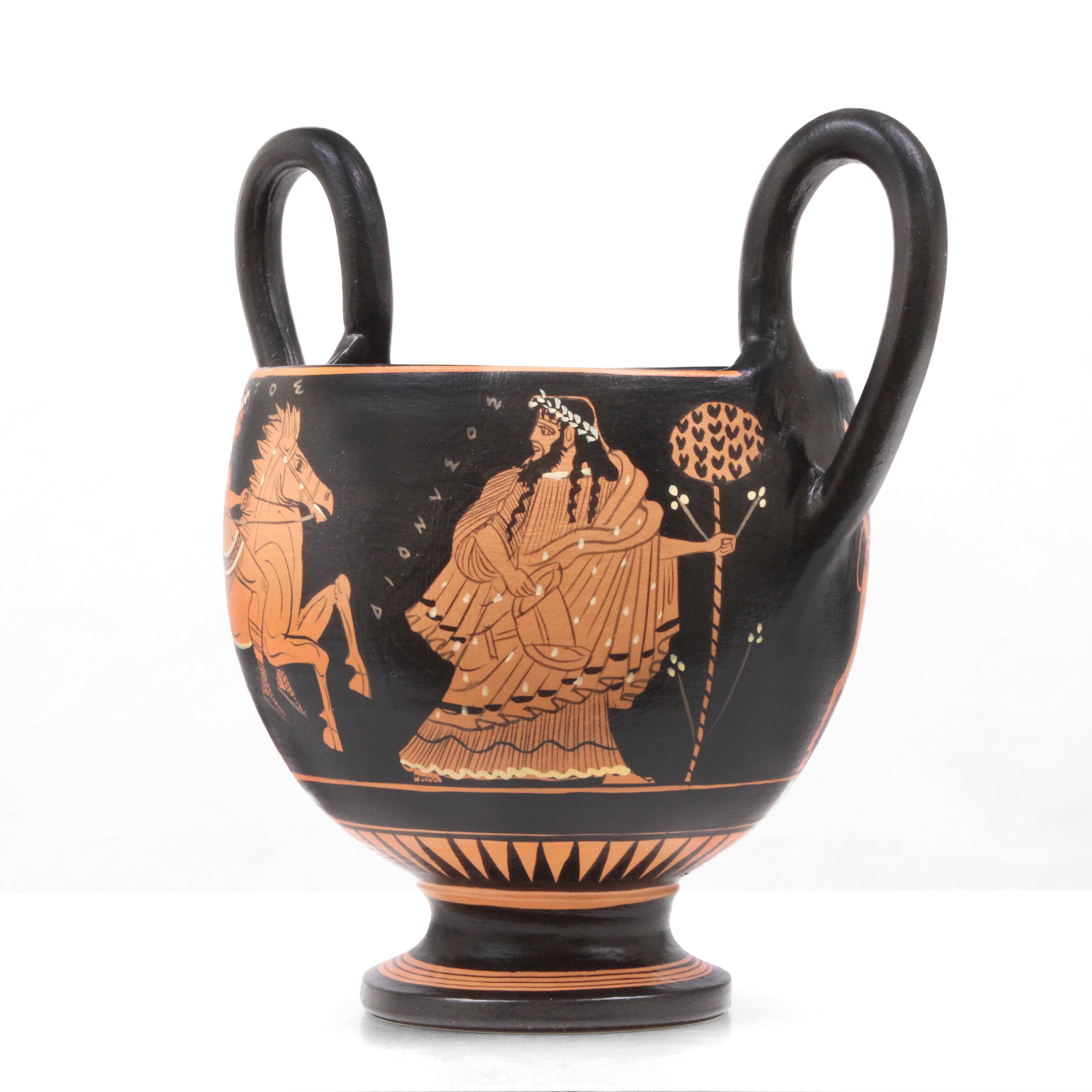 Sale⭐︎古代ギリシャアンフォラ模倣　レッドクレイ陶器 Ancient Greek Amphora Red-figure Vase Decor Clay Painted Handmade