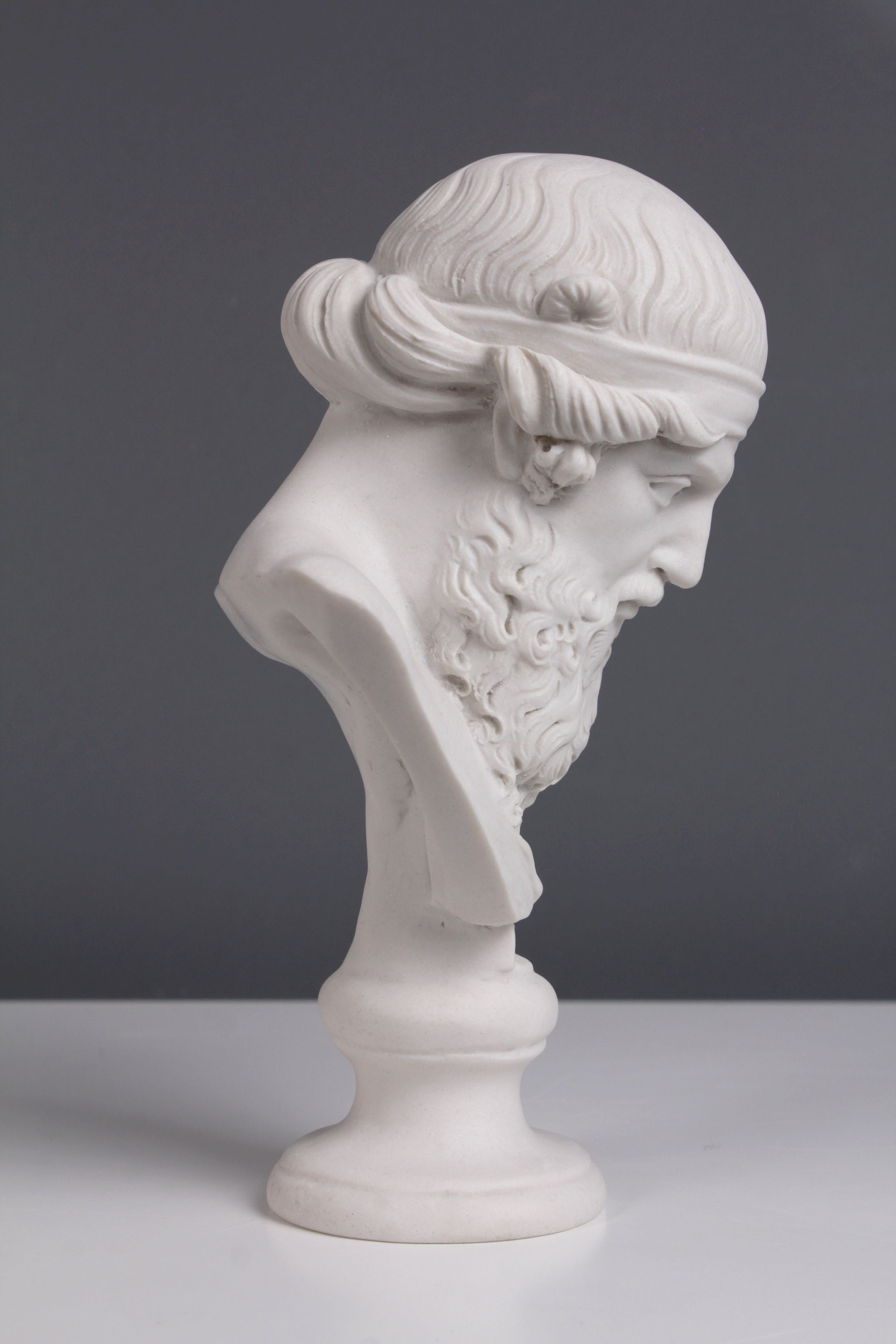 古代ギリシャ哲学者プラトンのオシャレな胸像の石膏彫刻オブジェ プラトンの胸像（小型） - ギリシャ哲学者プラトンの像 - ギフト