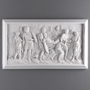 Roman Frieze - Roman Sarcophagus Bas-relief - Battlefield Scene Statue - Ancient Wall Sculpture Decor - MADE IN EUROPE - The Ancient Home