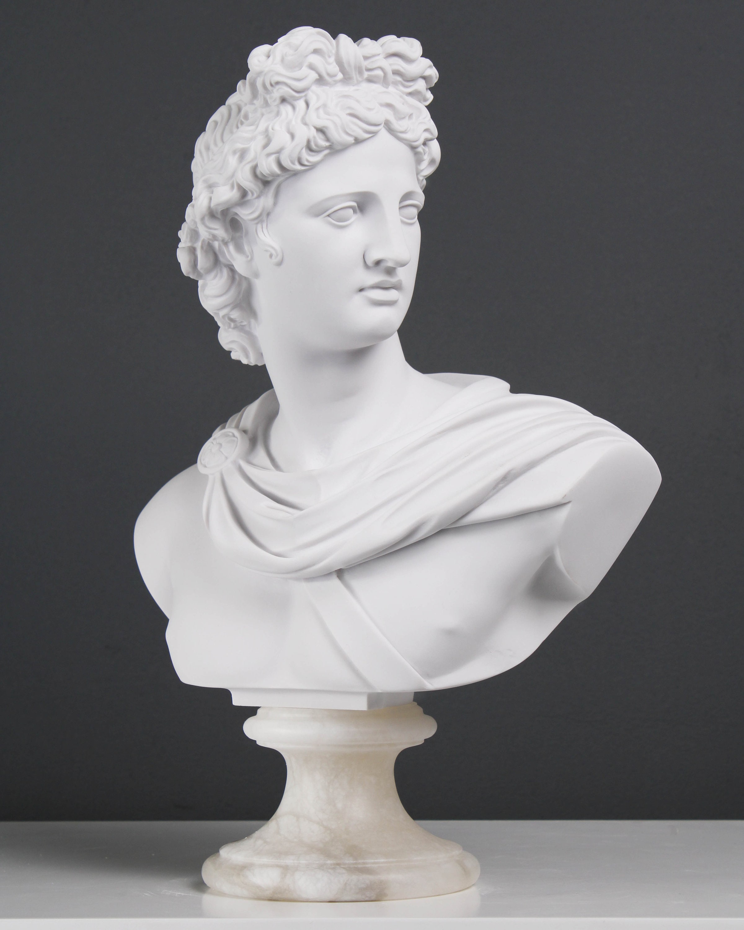 Bust of Apollo Marble Sculpture Roman Greek God Bust Head | Etsy
