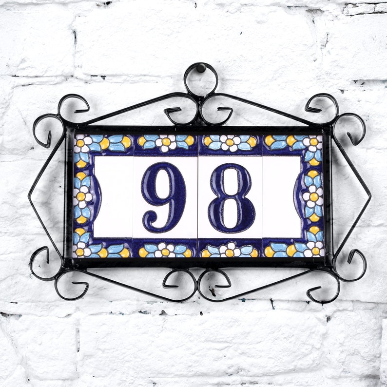 Ceramic House Number Italian House Numbers Mediterranean Etsy