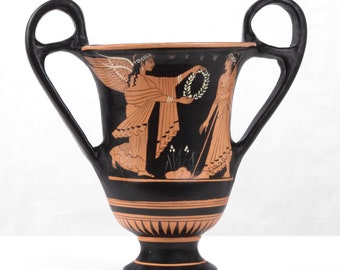 Ancient Greek Amphora Red-Figure Vase with Nike and Zeus Handmade Pottery from Greece - Wine Cup with Handles - Ceramic - The Ancient Home