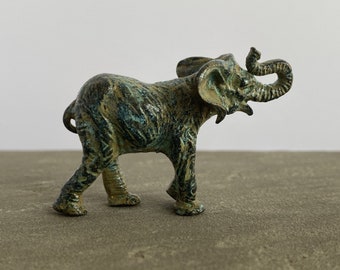 ブロンズ製象の置物（小） - ヨーロッパ製ハンドメイド - 高さ5cm / 2