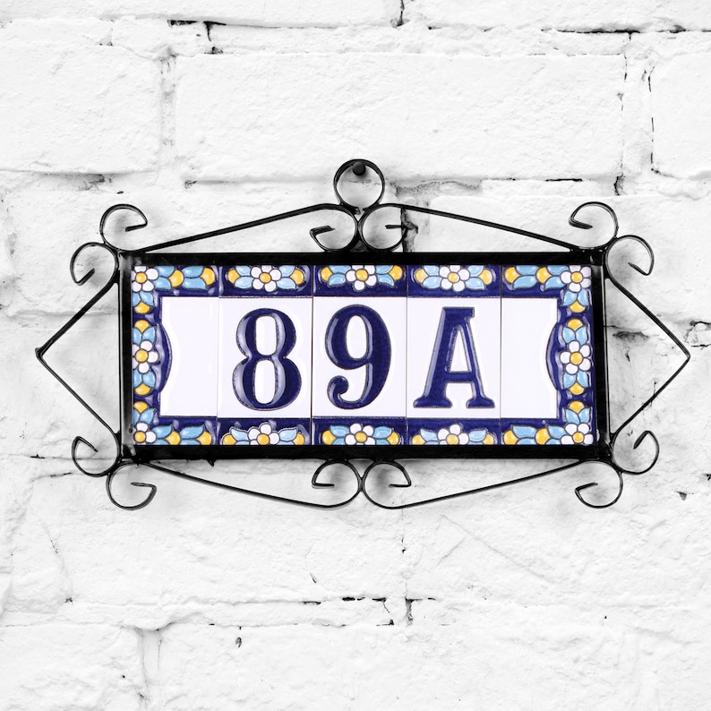 Ceramic House Number Italian House Numbers Mediterranean Etsy