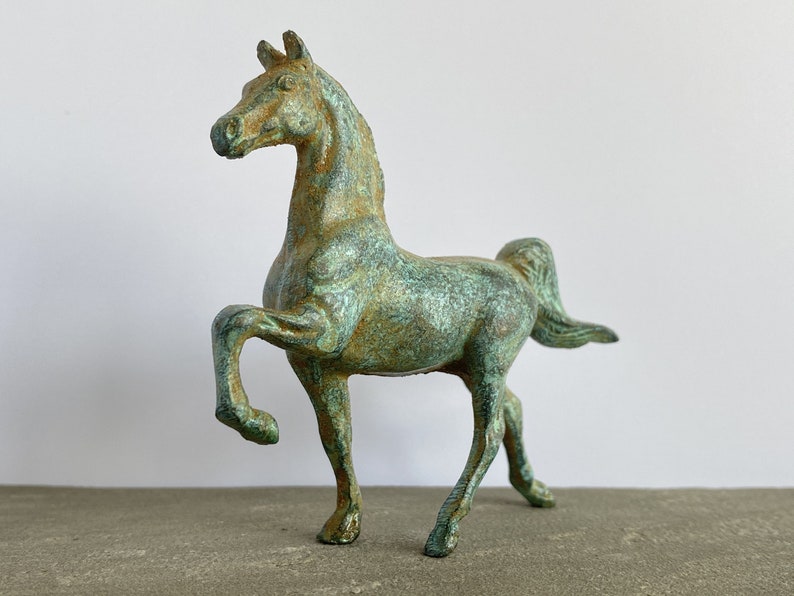 Horse Bronze Statue Patinated American Saddlebred Handmade in Europe Height: 7.5 cm / 3 Animal Figurine Gift Home Decor Sculpture image 9