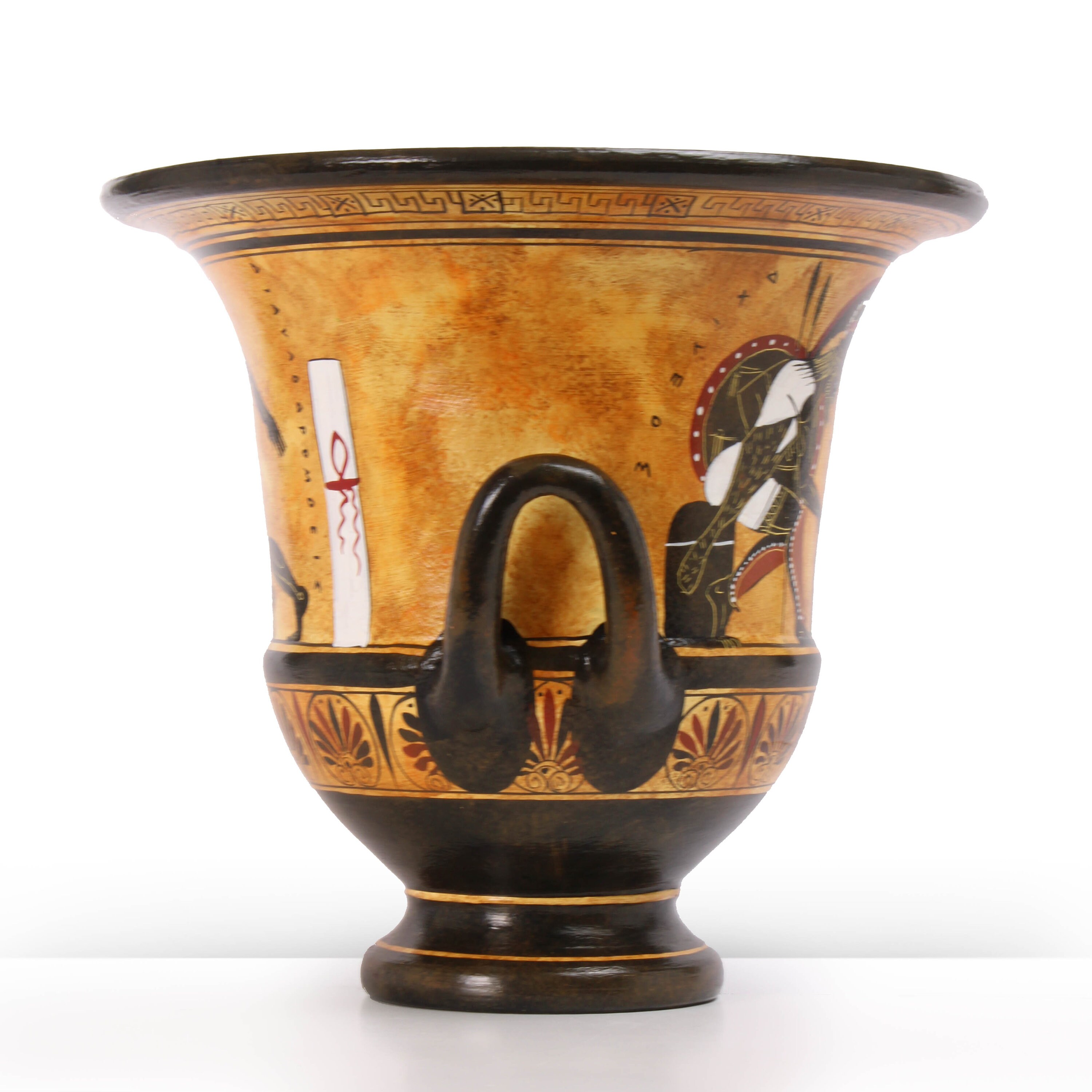 送料無料・蔵出し】古代ギリシャ 花瓶 黒絵式陶器 ギリシャ陶器
