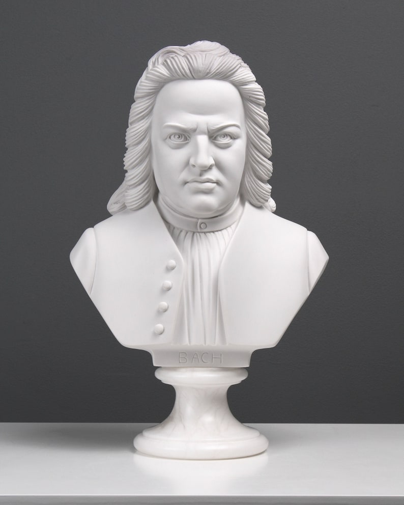 Marble Sculpture Bach Bust Statue Antique Famous Musician 32cm Etsy