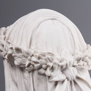 Veiled Lady Bust Sculpture - Female Antique Art Statue in Marble Stone ...