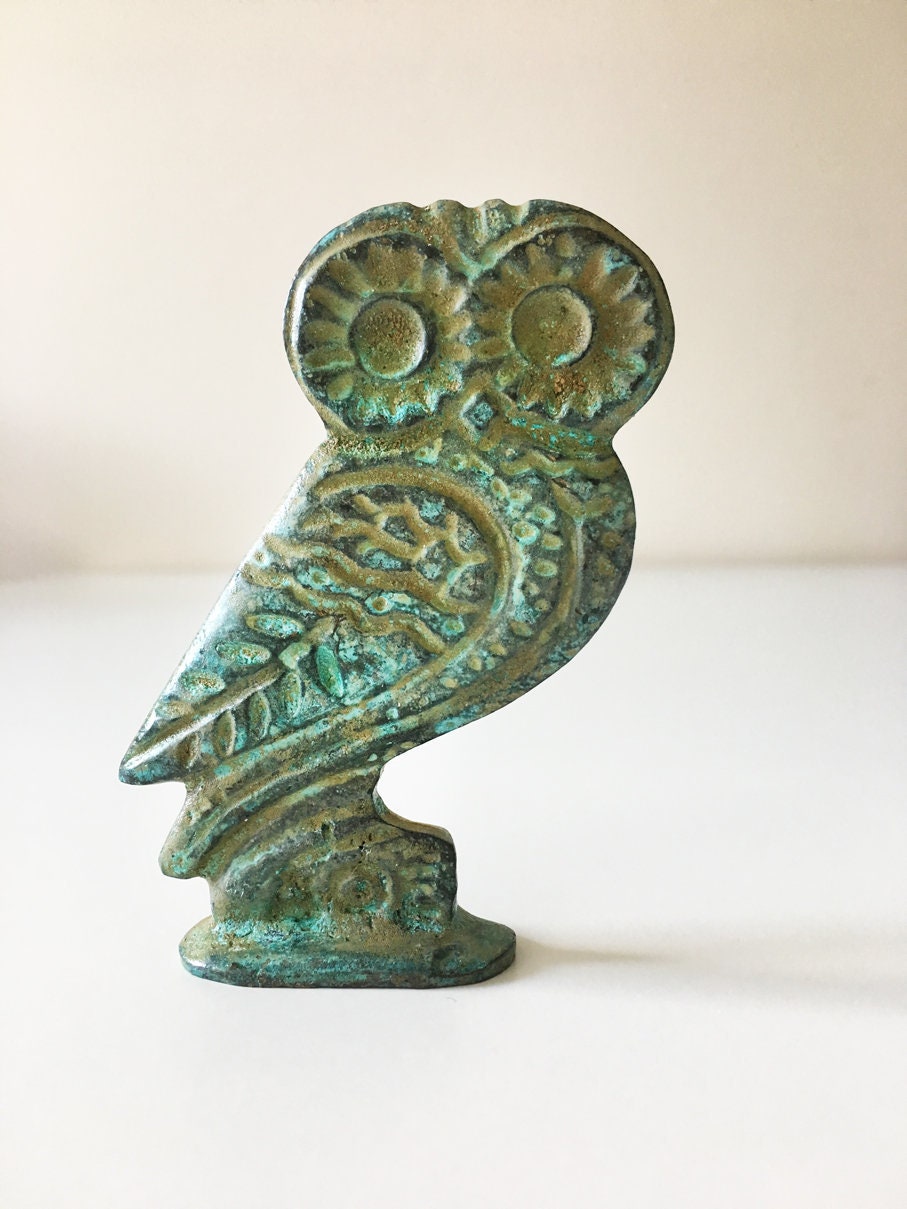 Chouette dAthéna Bronze Statue petit chouette