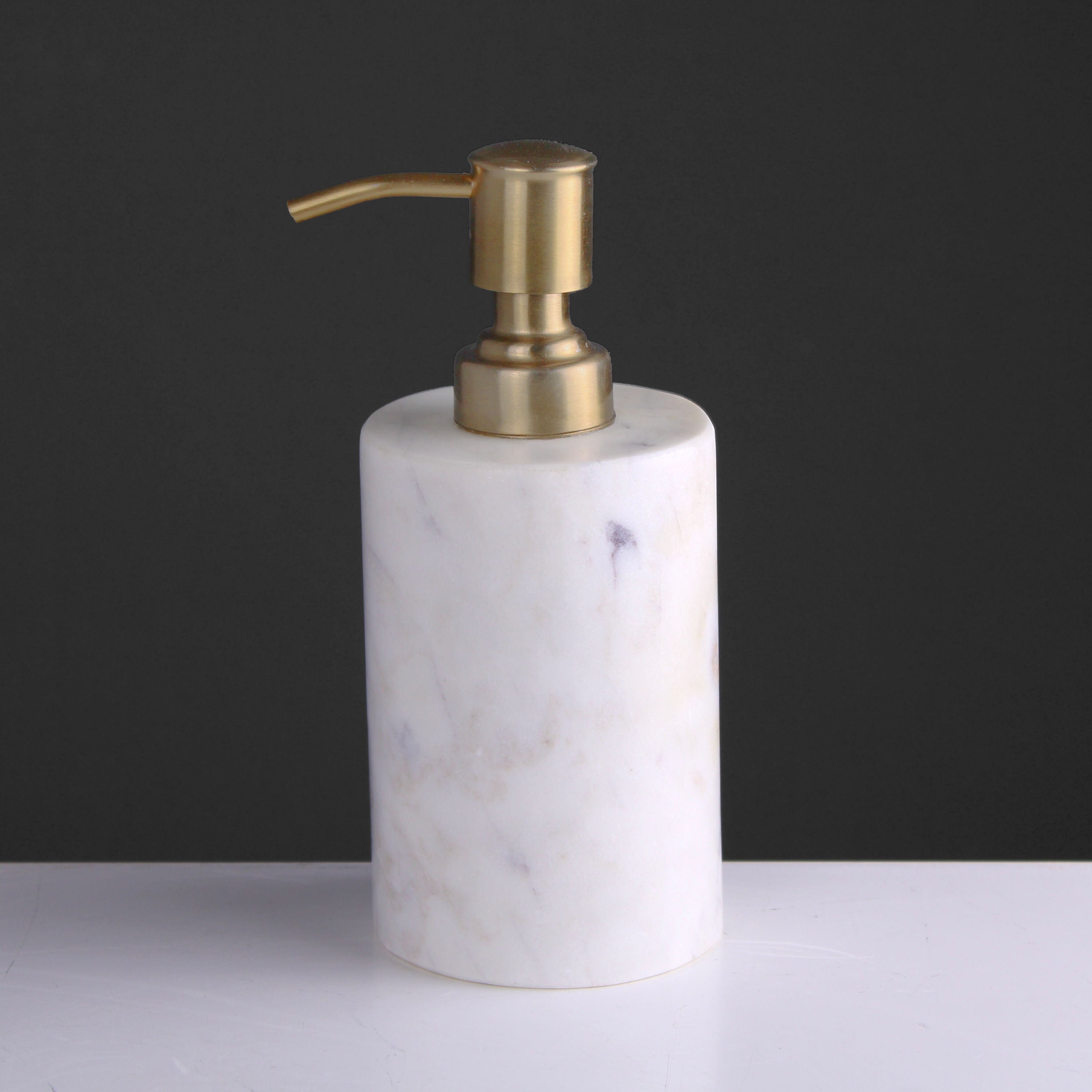 White Marble Soap Dispenser Marble Homeware 11 cm 4.3 The Ancient Home