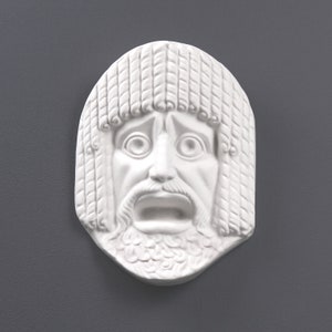Greek Theater Mask - Wall Art Sculpture Marble - Decor Idea - Classical Statue - Handmade in Europe (24.5 cm / 9.6&quot;) - The Ancient Home