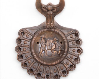 Oil Lamp of Gladiators with Sixteen Nozzles - Ancient Roman Pottery Replica for Reenactment - 25 cm (9.8 inch)