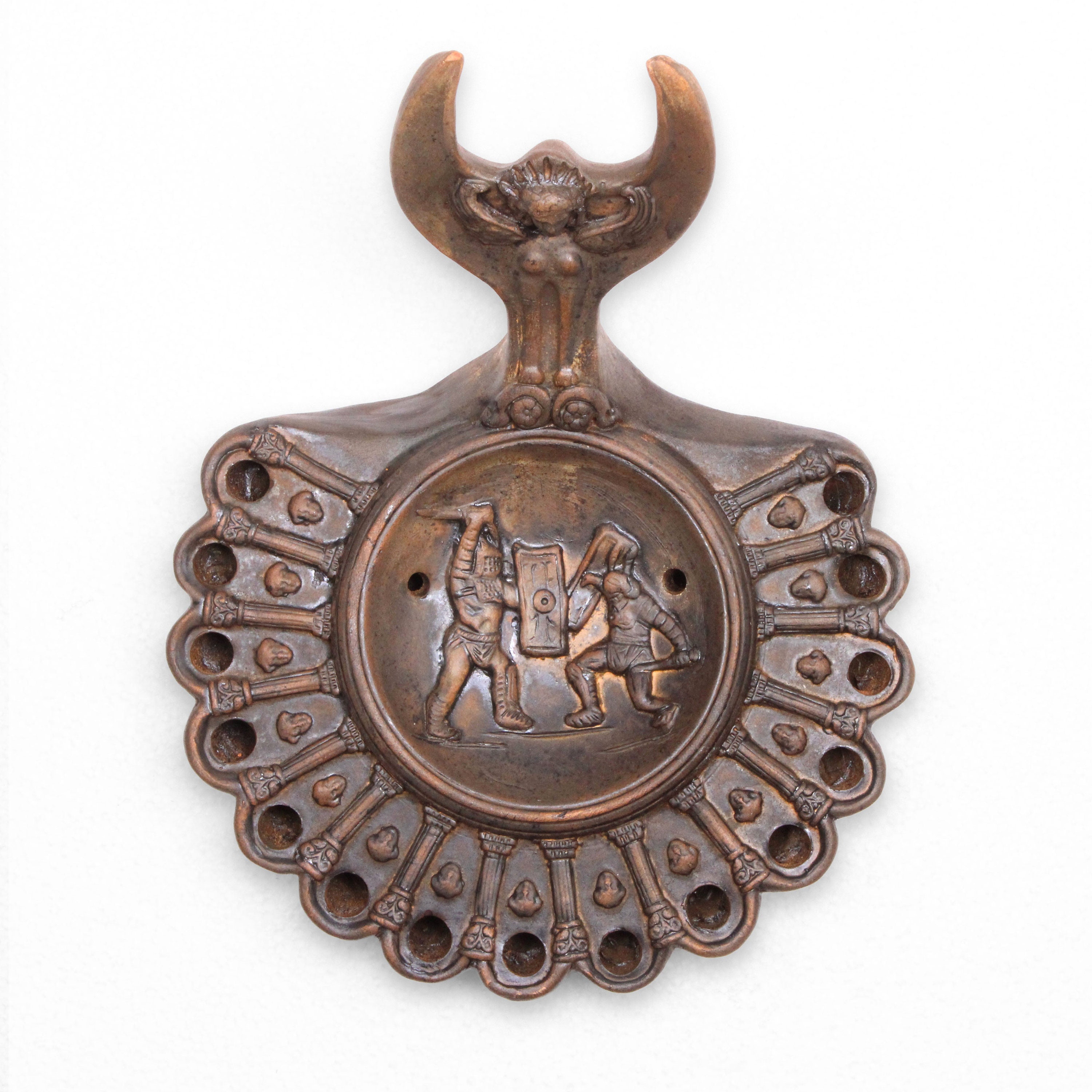 Oil Lamp of Gladiators With Sixteen Nozzles - Ancient Roman
