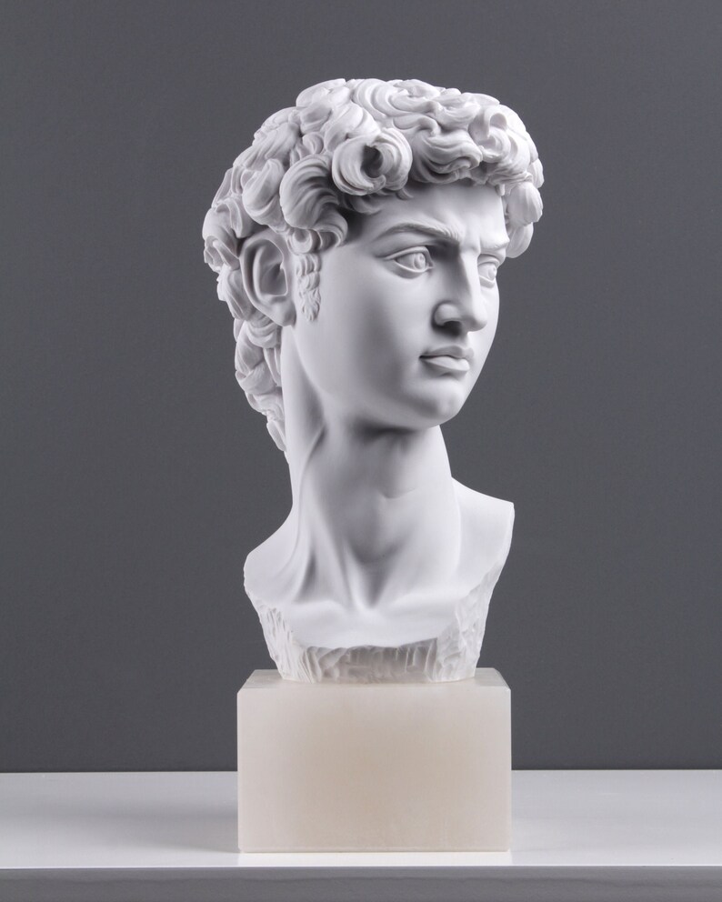 Head of David Sculpture By Michelangelo Bonded Marble Bust Etsy