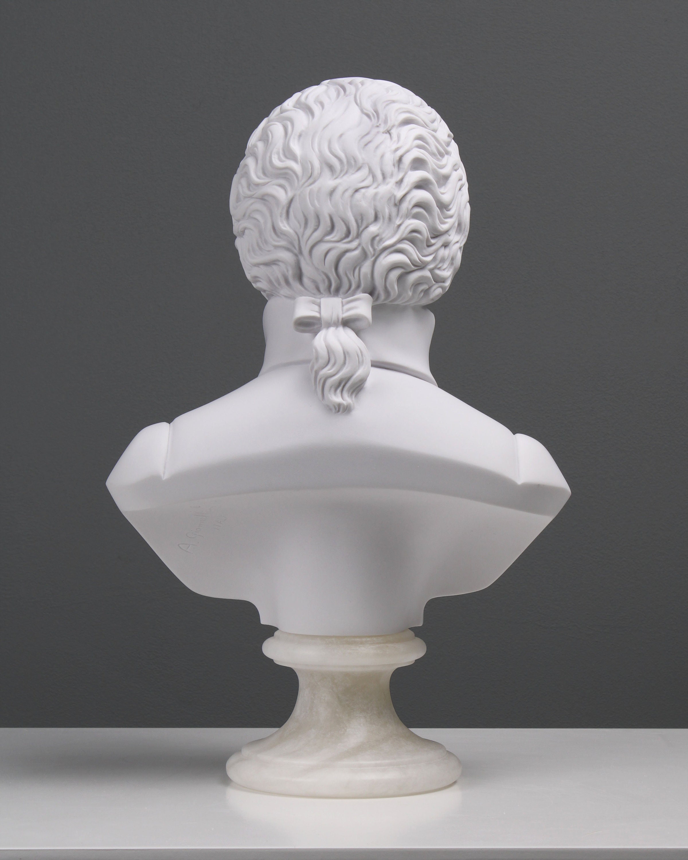 モーツァルト 胸像彫刻 有名な大理石音楽家像 手作り胸像 32 cm / 12.6