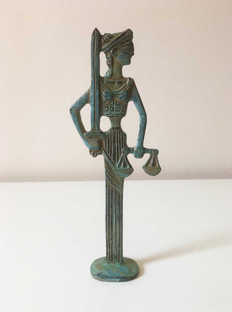 Lady Justice Statue  Bronze Figurine of Goddess Justicia image 0