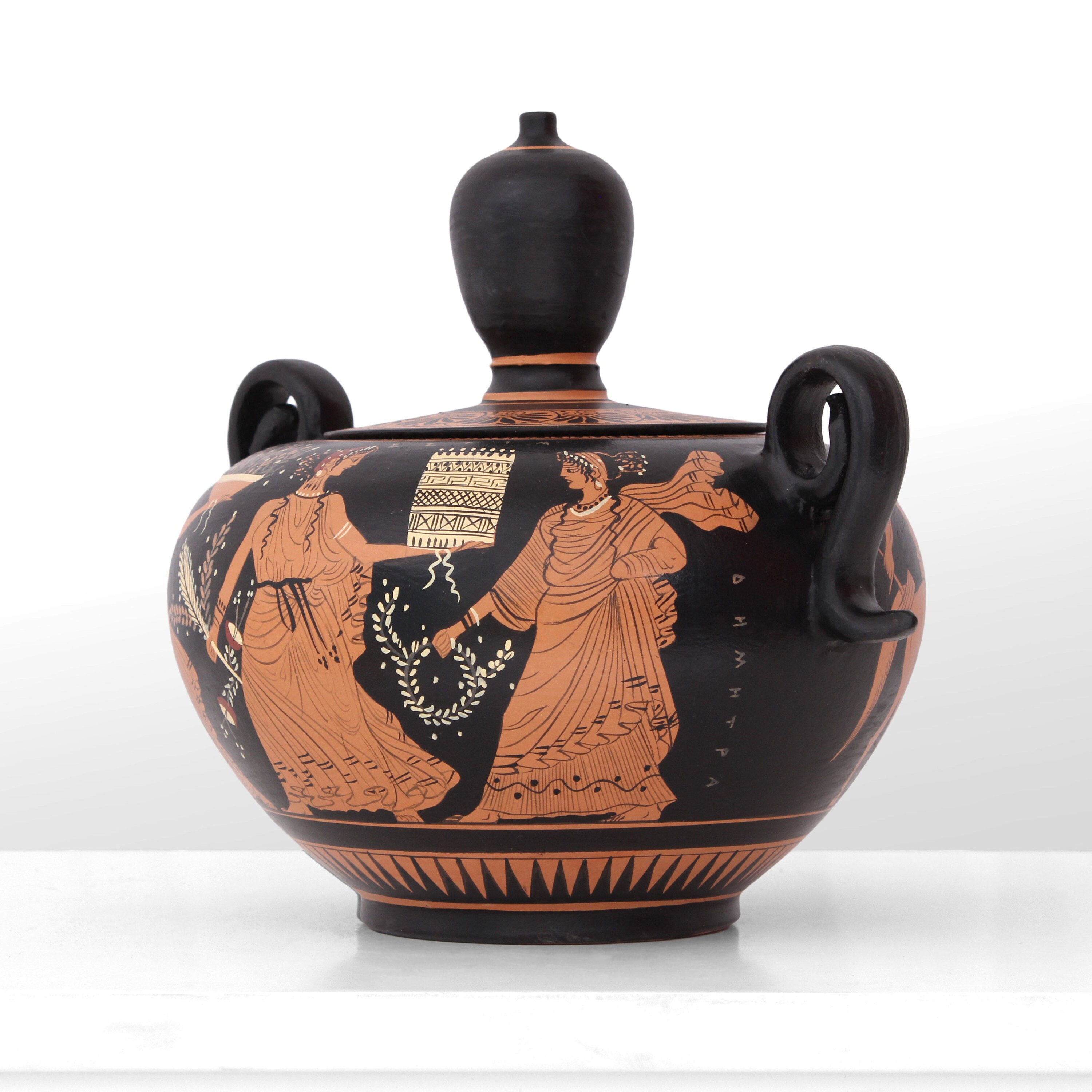 古代ギリシャ風赤絵陶器ピッチャー 古代ギリシャ風赤絵陶器ピッチャー 古代ギリシャ風赤絵陶器