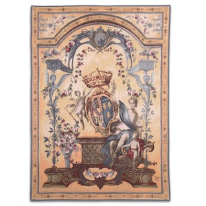 Lady with the Coat of Arms Tapestry - Jacquard Wall Tapestry - MADE IN EUROPE (150 cm/59&quot;)