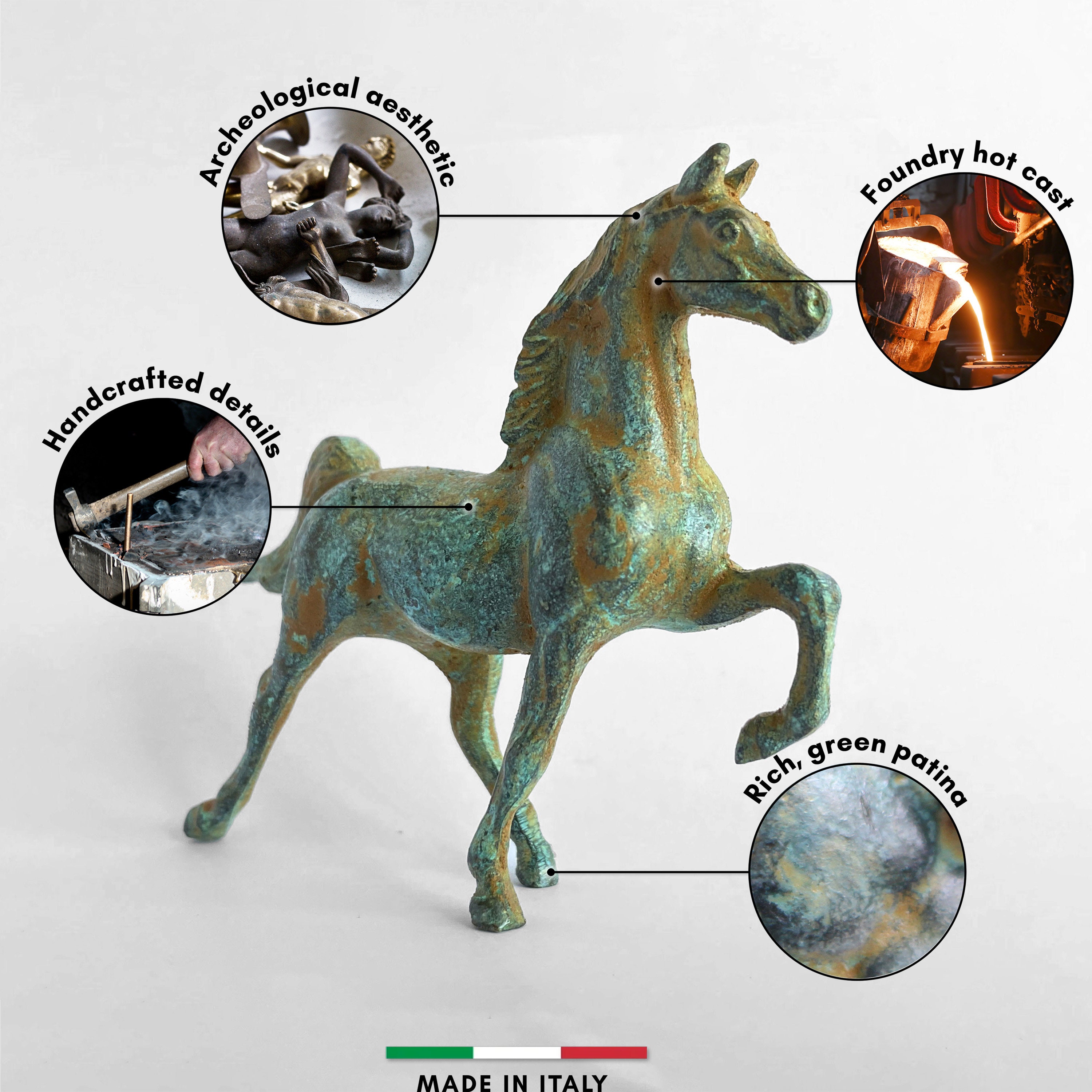 馬の石彫刻 緑色 馬の石彫刻 緑色