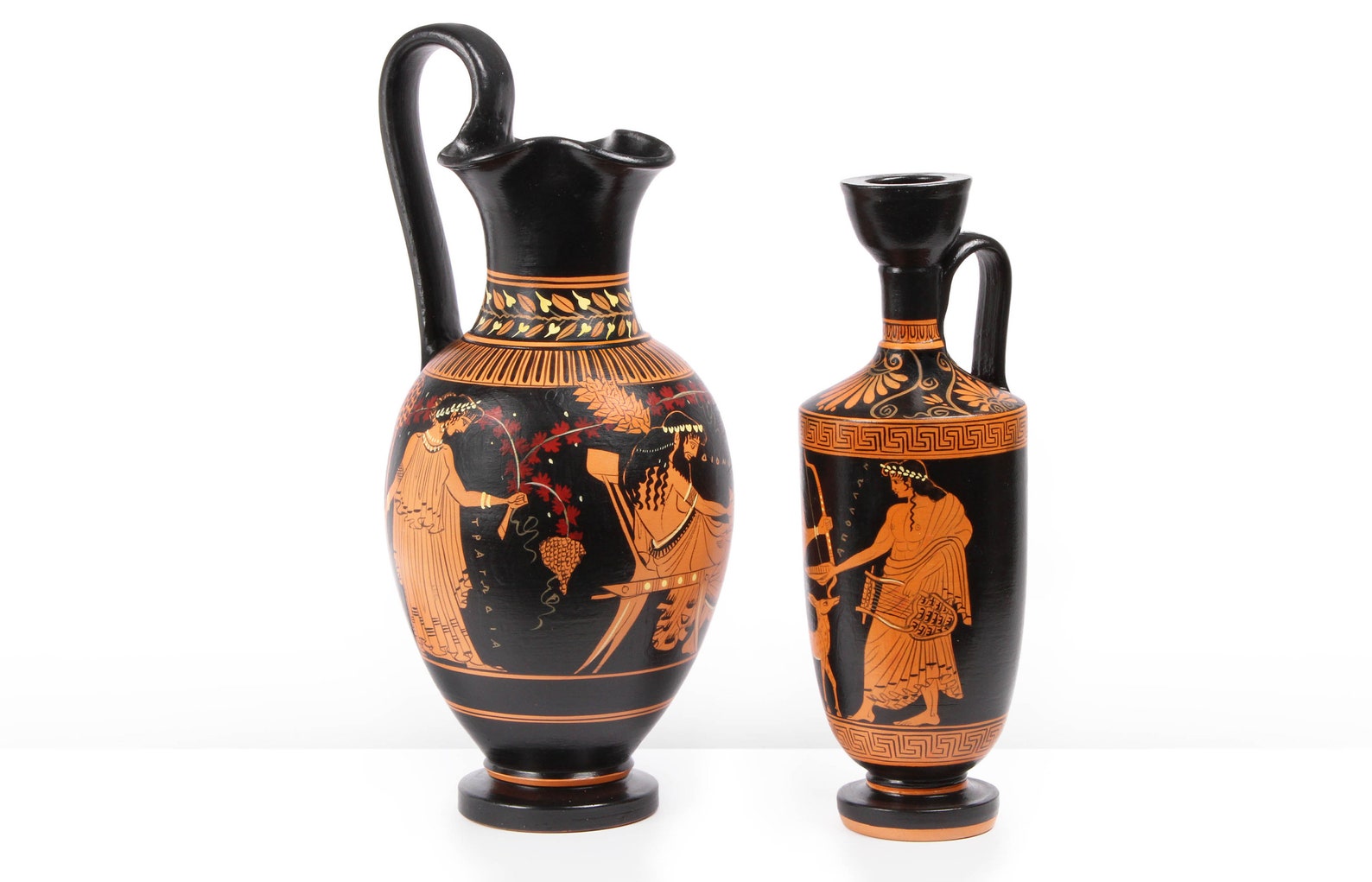 Ancient Greek Vase Replica Redfigure Lekythos With Artemis Etsy
