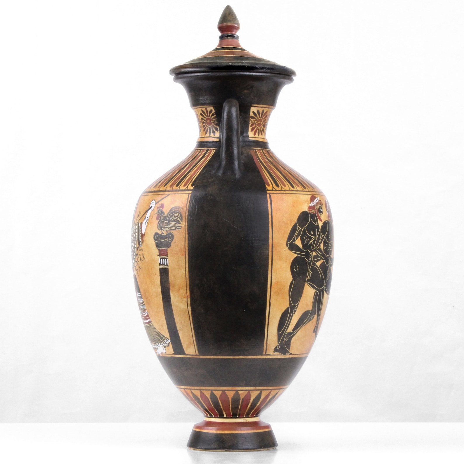 Ancient Greek Vase Replica Blackfigure Panathenaic Amphora Etsy