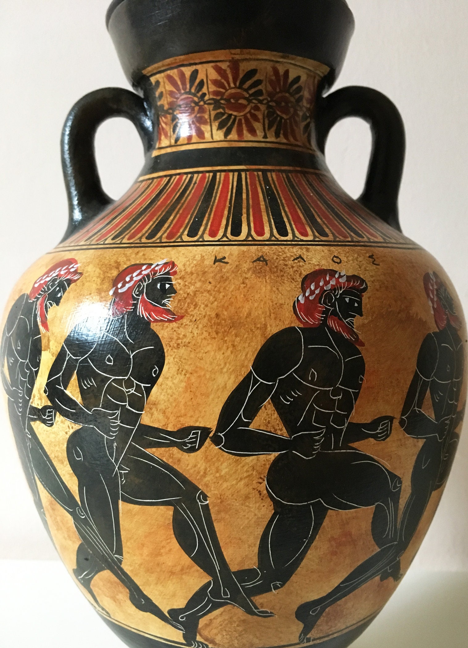 Ancient Greek Vase Replica BlackFigure Panathenaic Amphora Etsy
