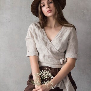 wrap linen top