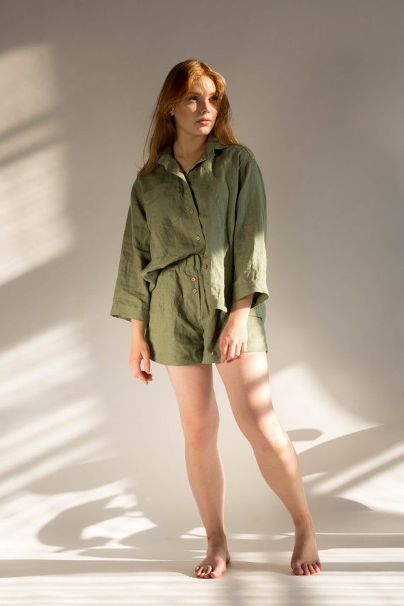 Womens linen pajama set Clearance