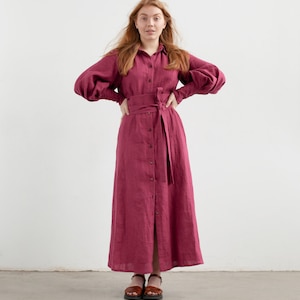 Cottagecore Linen Dress BARBARA, Victorian dress with Belt image 1