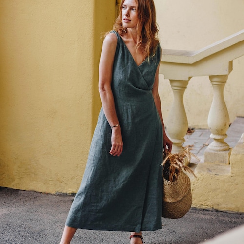 Urban Outfitters Linen Wrap Midi Dress Nuria Neutral Grey Wrap Linen Dress Long Wrap Linen Dress Urban Outfitters Linen Wrap Midi Dress Nuria Neutral Grey Wrap Linen Dress Long Wrap Linen Dress