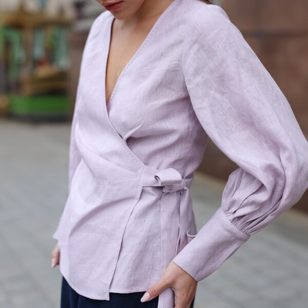 THE POET / Short Sleeve Linen Blouse