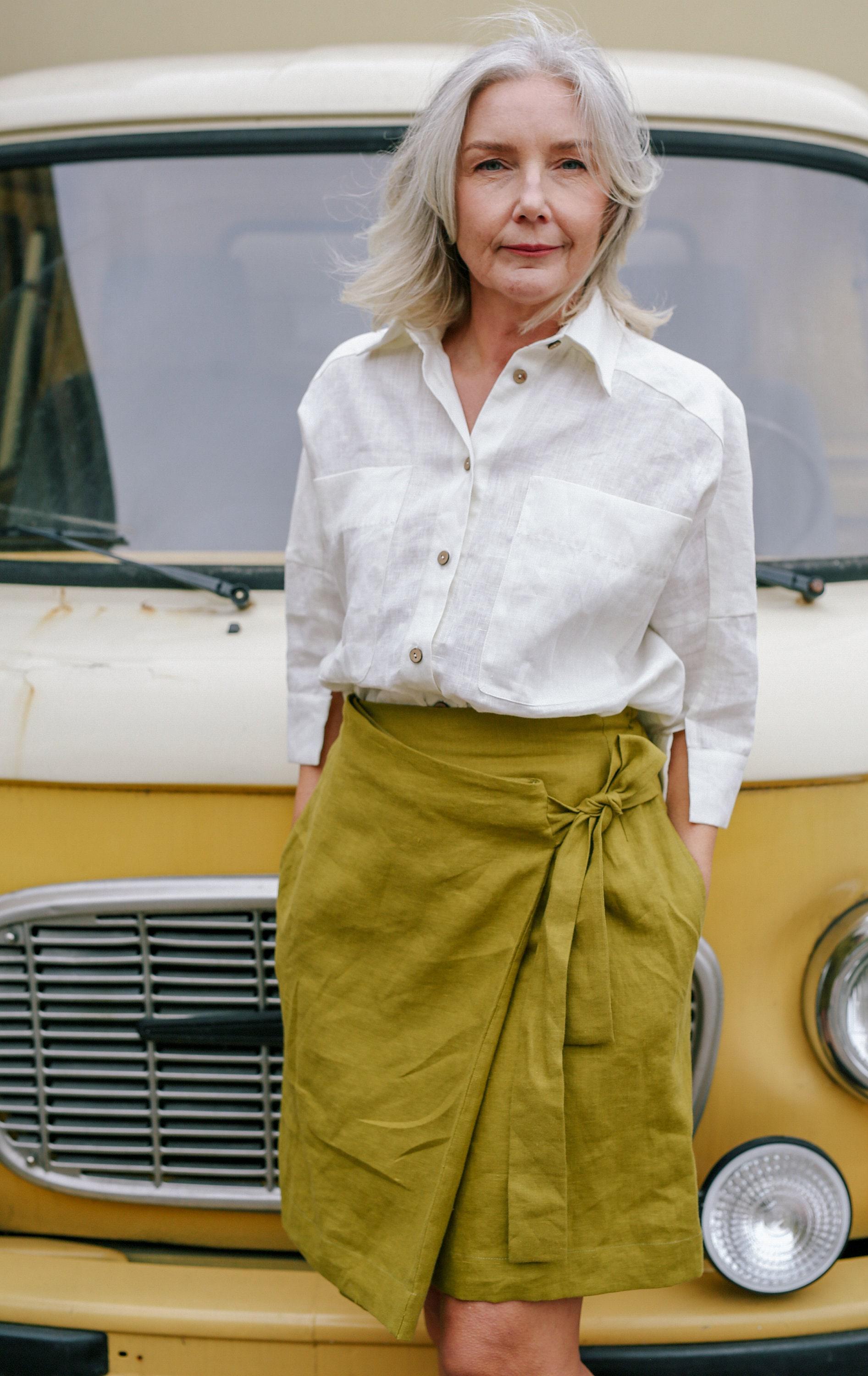 Mini Linen Wrap Skirt Etsy