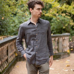 Organic Linen Button Down Shirt: Men's Vacation Wear