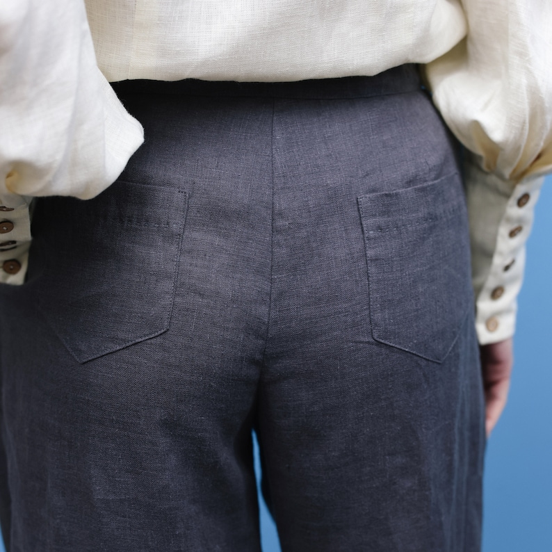 Linen Palazzo Pants for Women, Pleated Wide Leg LINEN PANTS, Elegant Linen Pants image 10