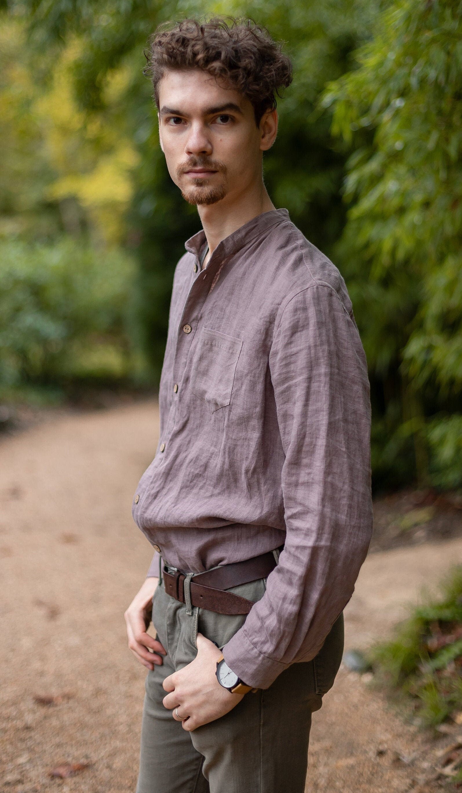 LINEN SHIRT MEN With Long Sleeves 
