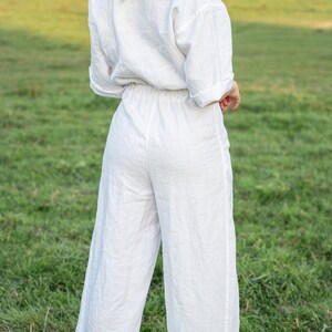 RAMONAC Linen Jumpsuit, White Linen Boiler Suit for Women image 5