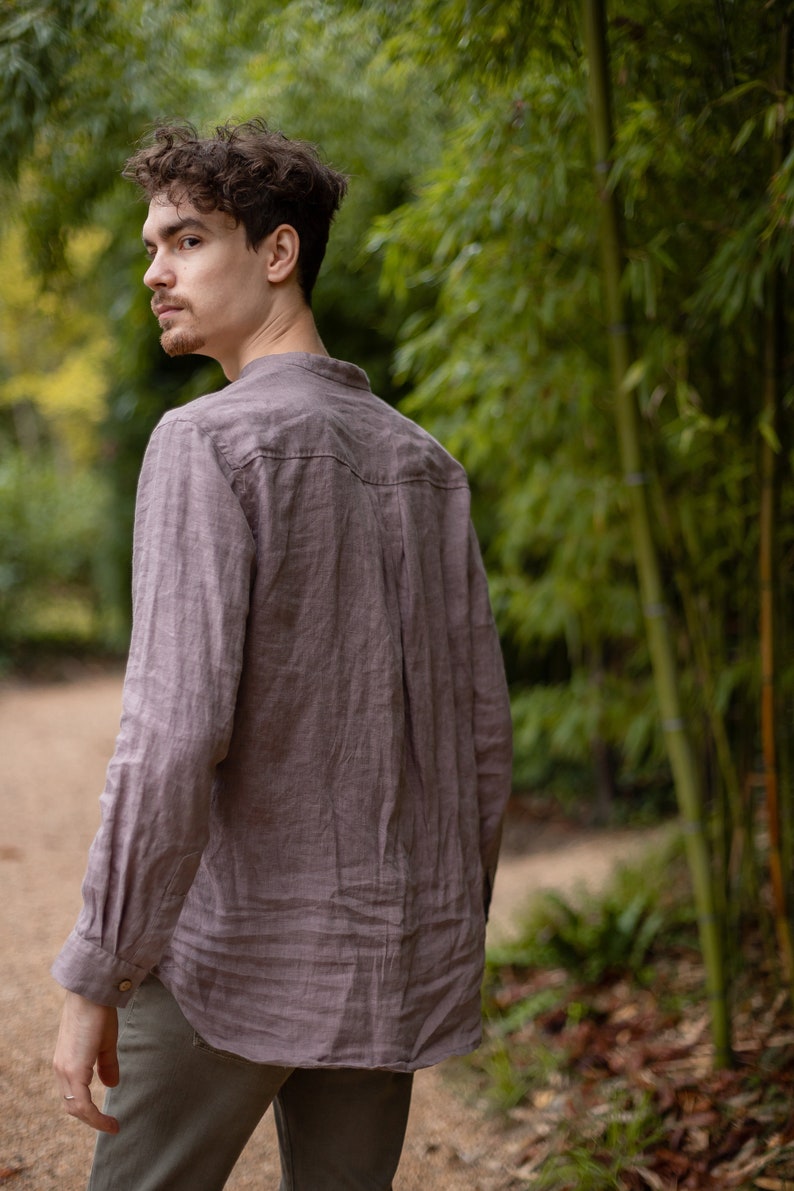 LINEN SHIRT MEN With Long Sleeves Men's Clothing Oxfords Etsy