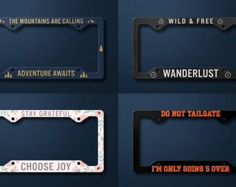 Custom License Plate Frame Metal Personalized Car Tag Holder, Custom Text Auto Accessory, Minimalist Car Decor Gift for New Driver