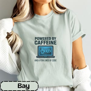 Powered by Caffeine Code Digital Design, Programmer Gift, Funny Developer Tech Lover Quote Art, Coder IT Nerd Gift, Laptop Coffee Code