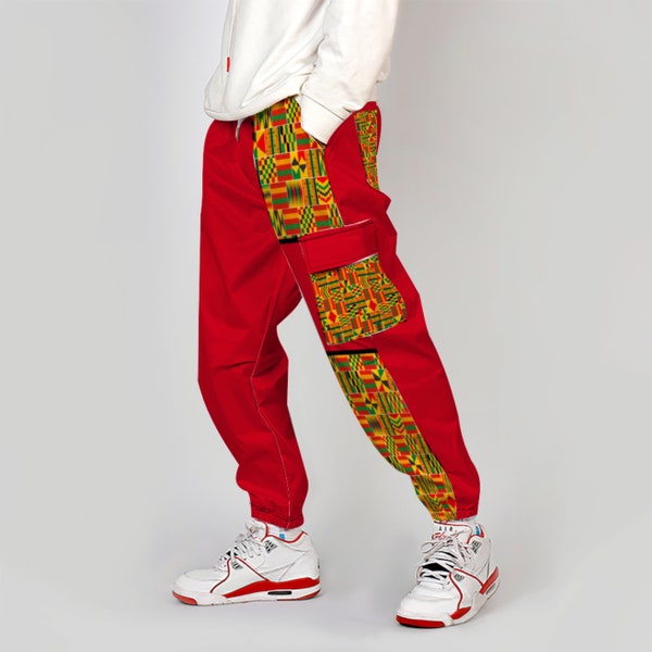 Unisex African Print Joggers, Comfortable Baggy Harem Pants, Ethnic Pattern Casual Streetwear, Loungewear Sweatpants with Pockets/ not kente