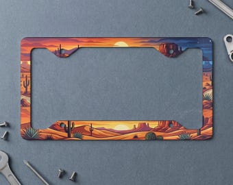 Superposición de transmisión de paisaje desértico vibrante, marco de juego retro de cactus al atardecer, productos gráficos varios para creadores de contenido de Twitch
