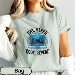 Eat Sleep Code Repeat Graphic Design, Programmer Gift, Developer Software Engineer Tech Lover Computer Science Student Funny Code Art