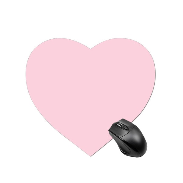 Pastel pink  Heart Shaped Mouse Pad, Pink Desk Accessory, Cute Office Decor, Non-Slip Computer Mousepad, Feminine Home Office, 8.7 x 8