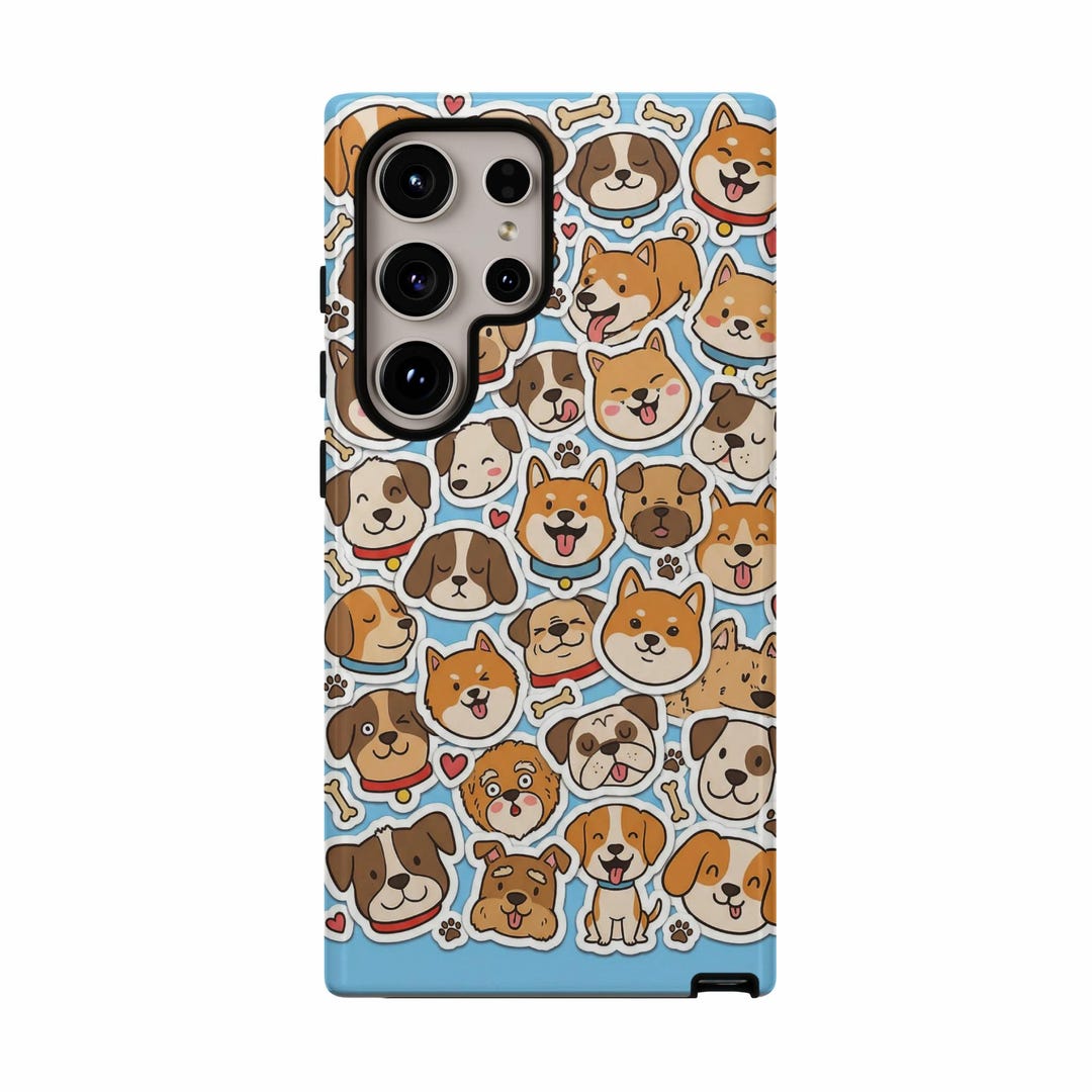 Cute Dog Faces Art, Puppy Sticker Design, Funny Phone Case Meme Lover ...