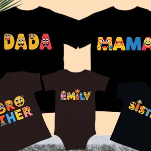 Camiseta de dibujos animados de Dada, linda camiseta de Dada, divertida camiseta familiar, camiseta con personaje animado, regalo para Dada, divertida camiseta de Dada, camiseta con letras de Dada