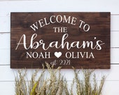 Personalized Last Name Welcome To Our Home Wood Sign, Housewarming Gift, Realtor Closing, First Home Sweet Home, Couples Established Date