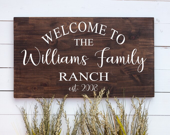 Custom Ranch Sign With Established Date, Personalized Family Farm Decor ...