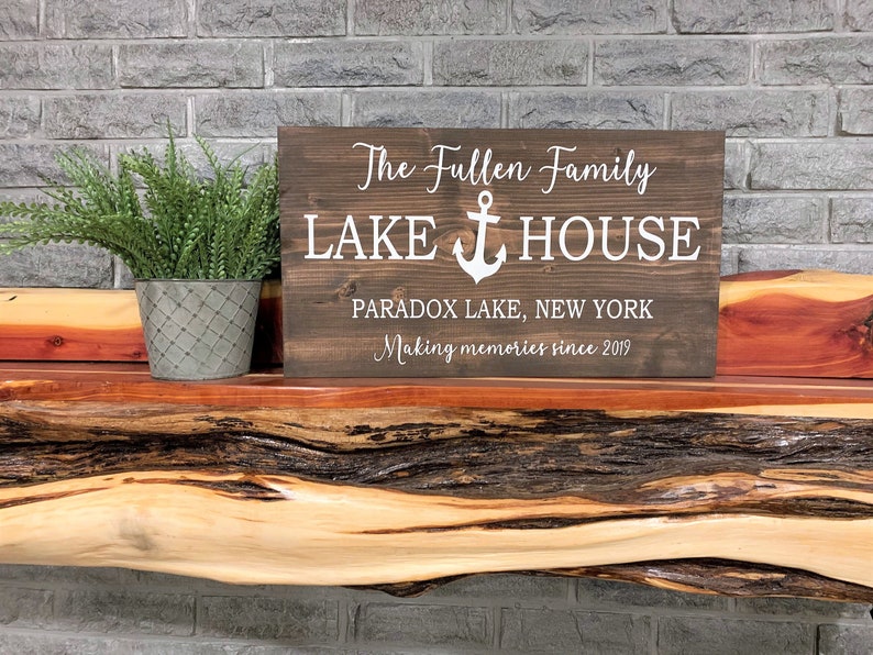 Custom Lake House Sign Personalized Lake Home Decor Lake Etsy